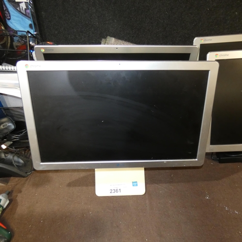 2361 - 2 x Lg 22 inch chrome monitors, the chrome system has been powerwashed and will not connect to the i... 