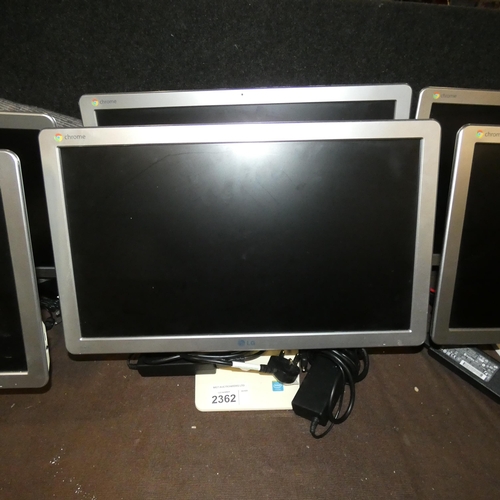 2362 - 2 x Lg 22 inch chrome monitors, the chrome system has been powerwashed and will not connect to the i... 