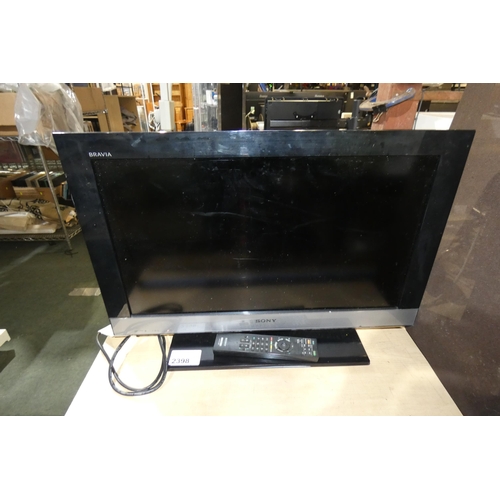 2398 - A 26 inch flat screen TV by Sony type Bravia 26ex302 comes with remote - trade. 
Tested Working