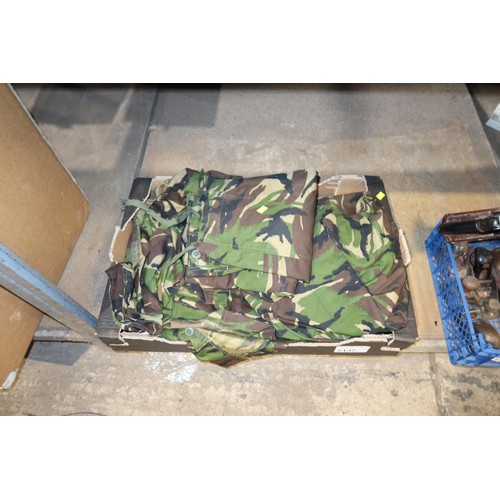 2137 - 1 box containing a quantity of ex-MOD camouflage clothing