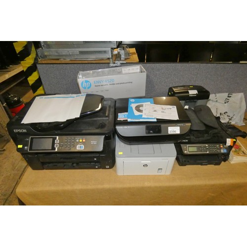 2356 - 4 x various office printers by Epson & HP - trade All  Requires Attention and a quantity of various ... 