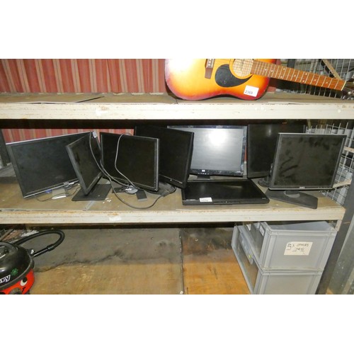 2370 - A quantity of various pc monitors, Dell, Acer, Iiyama etc. Contents of 1 shelf - trade