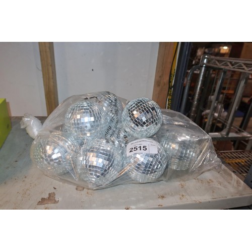 2515 - A bag containing a quantity of mirror ball Christmas tree decorations