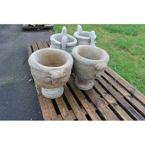 2528 - 2 large goblet style concrete planters