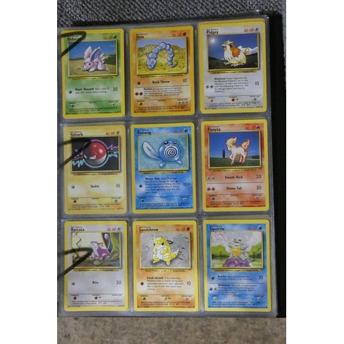 A complete Base set of Pokmon Trading cards from 1996-1999, 16 of the rare  holographic cards have b