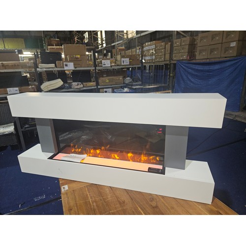 505 - 1 x Adriel Wade Logan LED grey / white fireplace suite approx 132cm wide RRP £365