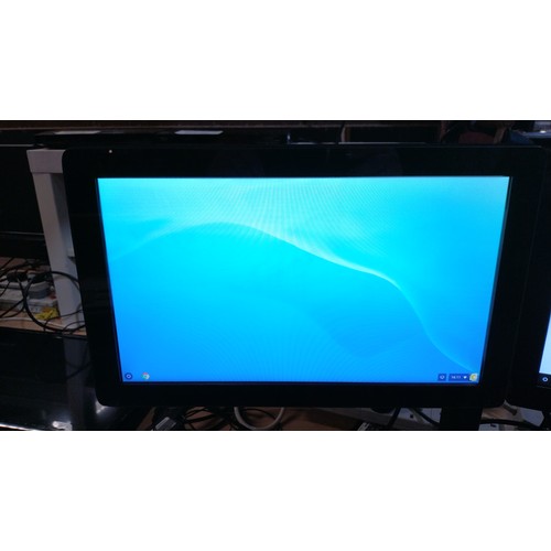 2396 - A Chromebook PC by Samsung with 2 touchscreen monitors on a central stand - comes with all cables ke... 