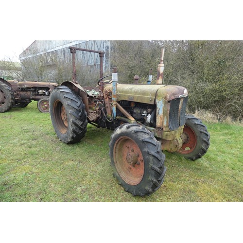 143 - Fordson Super Major Roadless, starts, runs and drives, please note it requires a bump starting,  Reg... 