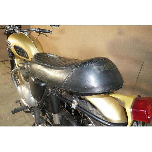 202 - Triumph Tiger 100  Motorcycle, 500cc twin, Gold & Black, Reg 343 YKK , 1st registered 26/07/1963, bu... 