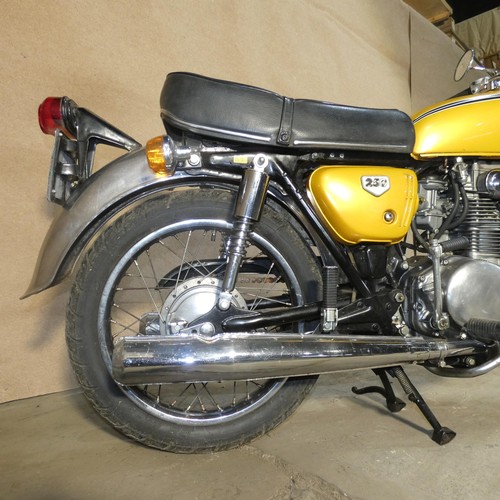 209 - Honda 250 twin Motorcycle in Gold, Reg HMT 46K, 08/09/1971, Vin 4010789, MoT exempt, Mileage 11, 363... 