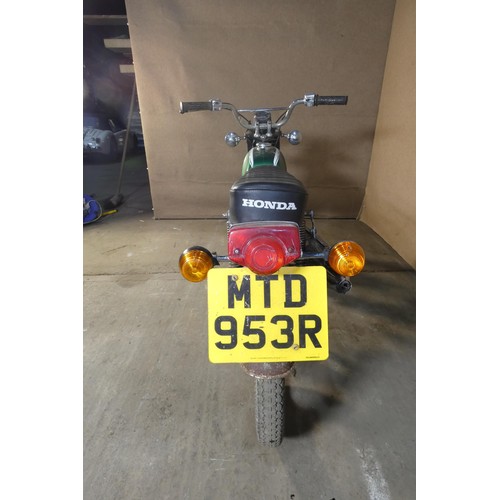 210 - Honda SS 50cc Motorcycle, Green, Reg MTD 953R, 01/08/1978, MoT exempt, Mileage 19,524 MILES, V5 pres... 