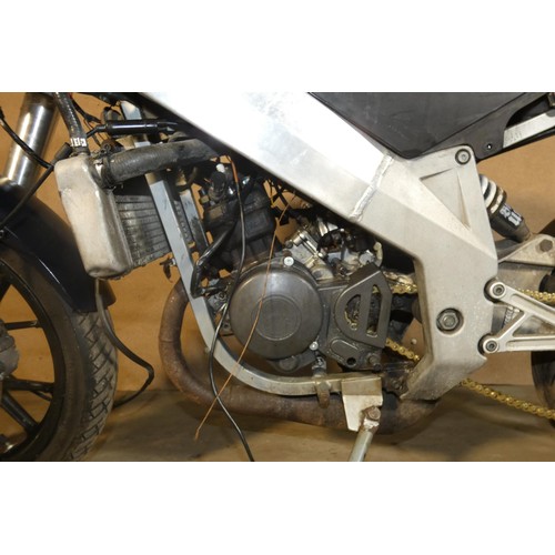 216 - Derbi GPR 50 motorcycle, spares or repair, incomplete, does not start run, or drive.  black, Reg: BV... 