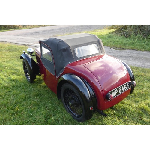 152 - Austin 7 Type 65 Sports 1934, reg WP 6465, originally registered 18/06/1934, Re-registered 22/05/197... 