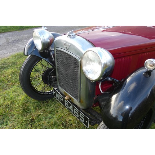 152 - Austin 7 Type 65 Sports 1934, reg WP 6465, originally registered 18/06/1934, Re-registered 22/05/197... 