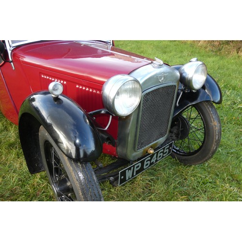 152 - Austin 7 Type 65 Sports 1934, reg WP 6465, originally registered 18/06/1934, Re-registered 22/05/197... 