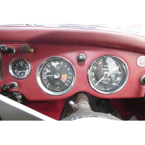 153 - MGA 2 Seater sports convertible 1955. Reg No. MVS 569, Declared manufactured in 1955, 1st registered... 