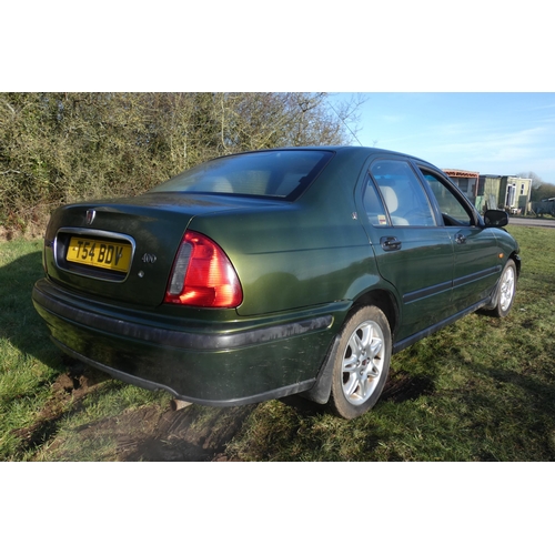 160 - Rover 416 4 dr Saloon Green,  Reg T54 BDV, 1st reg: 10/03/1999, 5 speed Automatic., 1590cc Petrol, M... 