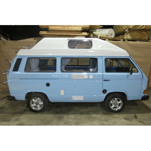 155 - Volkswagen Caravelle Motor Caravan, Karisma Conversion, Lux 2 berth Hi-top, light Blue , Reg. C37 OR... 