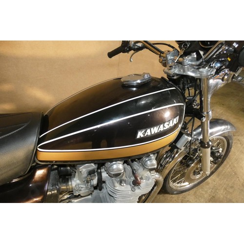 208 - Kawasaki Z900 A4  Motorcycle, Reg OKH 454P, 1st reg 16/07/1976 . Starts and runs. Colour Brown, MoT ... 