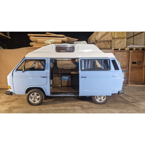 155 - Volkswagen Caravelle Motor Caravan, Karisma Conversion, Lux 2 berth Hi-top, light Blue , Reg. C37 OR... 