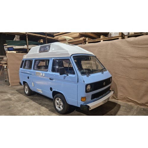 155 - Volkswagen Caravelle Motor Caravan, Karisma Conversion, Lux 2 berth Hi-top, light Blue , Reg. C37 OR... 