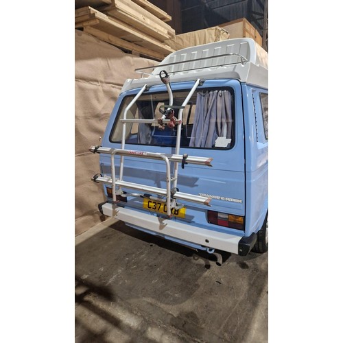 155 - Volkswagen Caravelle Motor Caravan, Karisma Conversion, Lux 2 berth Hi-top, light Blue , Reg. C37 OR... 