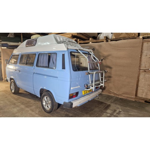 155 - Volkswagen Caravelle Motor Caravan, Karisma Conversion, Lux 2 berth Hi-top, light Blue , Reg. C37 OR... 