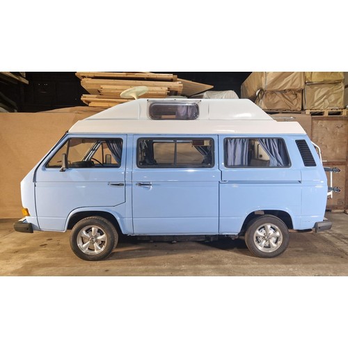 155 - Volkswagen Caravelle Motor Caravan, Karisma Conversion, Lux 2 berth Hi-top, light Blue , Reg. C37 OR... 