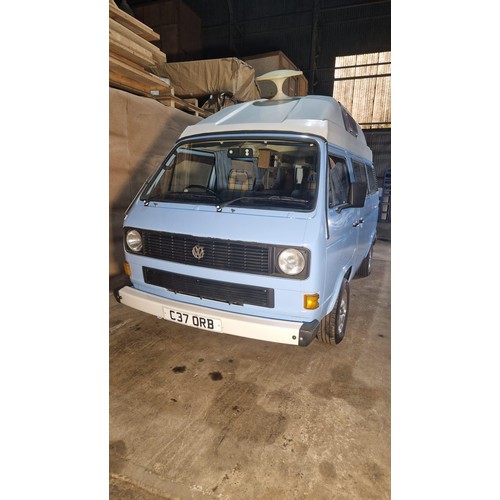 155 - Volkswagen Caravelle Motor Caravan, Karisma Conversion, Lux 2 berth Hi-top, light Blue , Reg. C37 OR... 