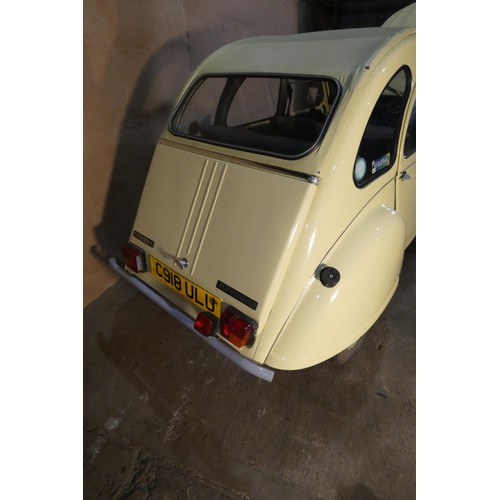 156 - Citroen 2 CV6 Special 4 dr saloon, yellow, Reg C918 ULU, 1st reg 18/12/1985, manual petrol 602cc, Mo... 