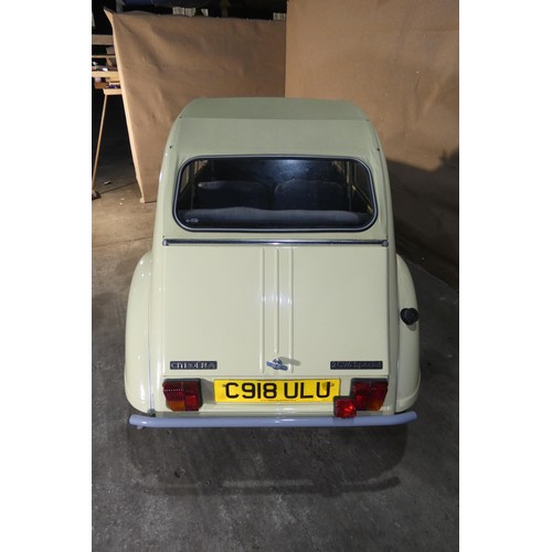 156 - Citroen 2 CV6 Special 4 dr saloon, yellow, Reg C918 ULU, 1st reg 18/12/1985, manual petrol 602cc, Mo... 