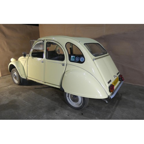 156 - Citroen 2 CV6 Special 4 dr saloon, yellow, Reg C918 ULU, 1st reg 18/12/1985, manual petrol 602cc, Mo... 