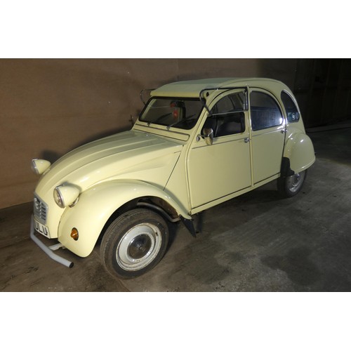 156 - Citroen 2 CV6 Special 4 dr saloon, yellow, Reg C918 ULU, 1st reg 18/12/1985, manual petrol 602cc, Mo... 