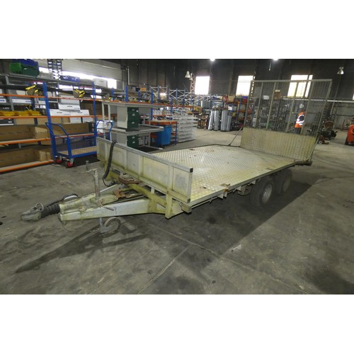 139 - 1 x Ifor Williams M146G/B, 14ft long x 6'6 wide, beavertail trailer with 5'10 ramp, with chequerplat... 