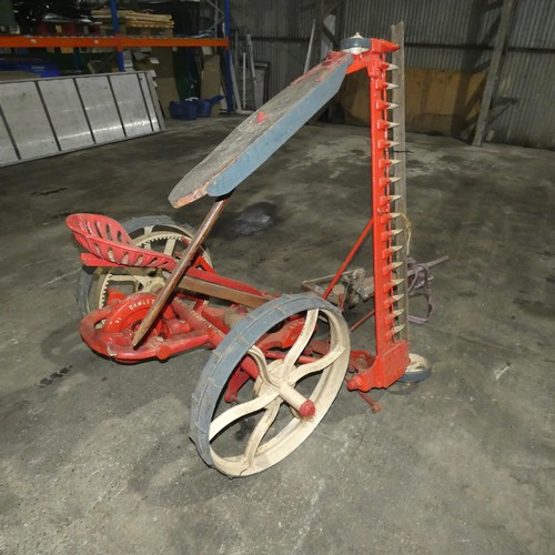 87 - A vintage horse drawn finger bar mower by A. C. Bamlett Ltd