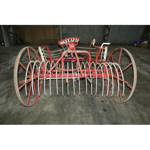 85 - A vintage horse drawn hay rake by Davey Sleep & Co Ltd