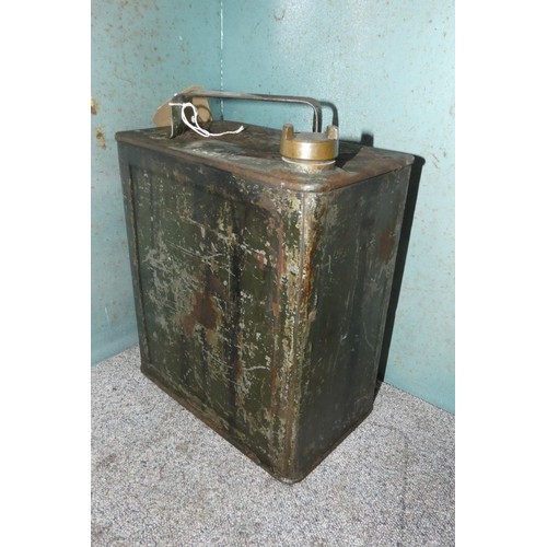 80 - 1 x vintage war department 1943 2 gal petrol can with brass lid