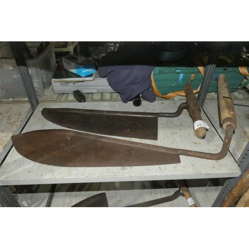 68 - 2 x various hay knives