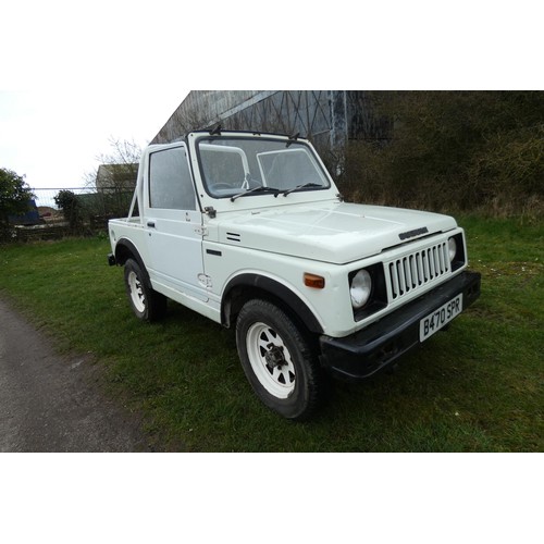 163 - Suzuki SJ410Q 4x4 Pick up, White, Reg: B470 SPR, 21/02/1985, Manual 4 speed Petrol 970cc, No MoT, Mi... 