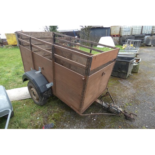 105 - A single axle, un-braked car trailer, body size approx 186cm L x 98cm w x 90cm d, no make or model v... 