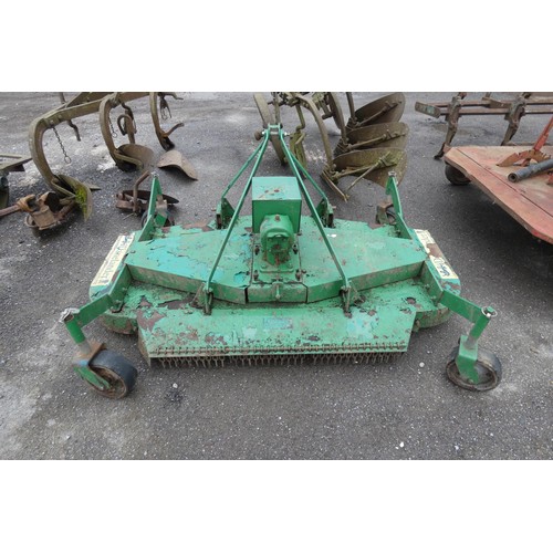 122 - 1 x pto driven finishing mower, approx 6ft wide, believed to be by Danelander