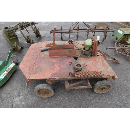 123 - 1 x vintage Pto driven trailed Topper measuring approx 6ft, no make or model visible