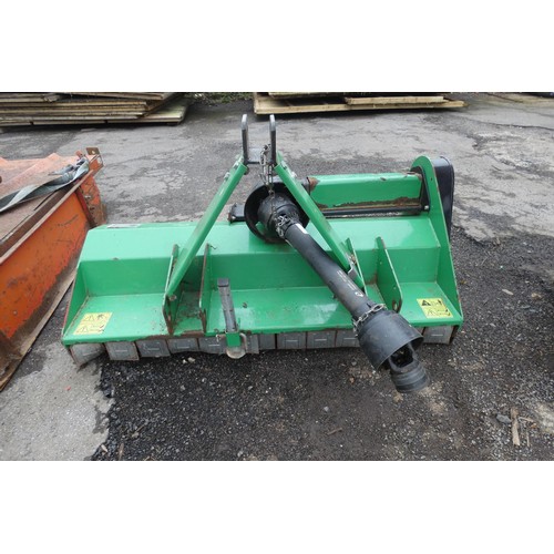 128 - 1 x pto driven flail topper, approx 4ft wide, no make or model visible