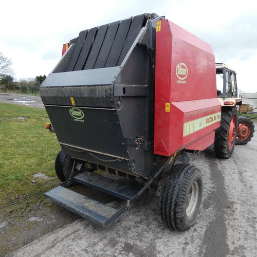 133 - 1 x Vicon RV 156 round baler, with a box of spare tines, a belt and control module to sit inside tra... 