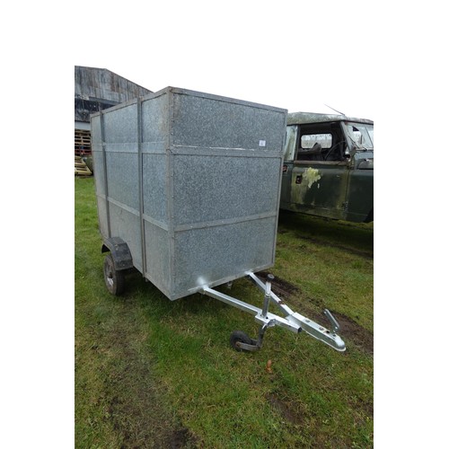 132 - 1 x single axle, unbraked trailer, body size approx 180cm long x 106cm wide x 135cm high, no make or... 