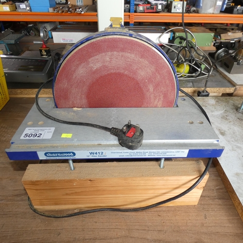 5092 - 1 x Charnwood W412 12inch disc sander 240v. Tested working