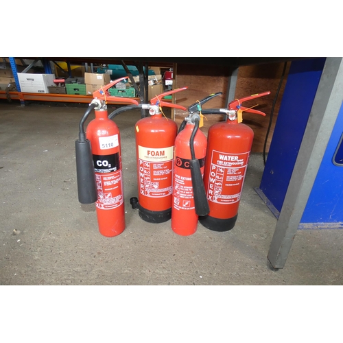 5110 - 4 x various fire extinguishers