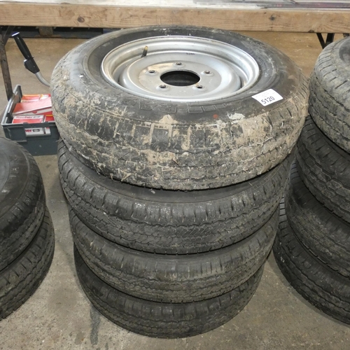 5120 - 4 x metal 5 stud wheels with 185R14C tyres fitted