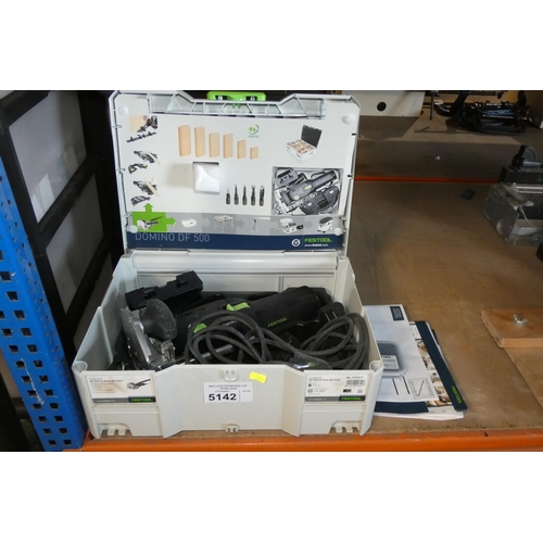 5142 - 1 x Festool DF500 Q-Plus joining machine, tested working, 240v supplied in a Festool stacking box an... 