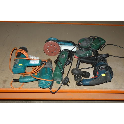 5155 - 6 x various power tools including 1 x Bosch drill and 2 x Bosch sanders - all items are 240v